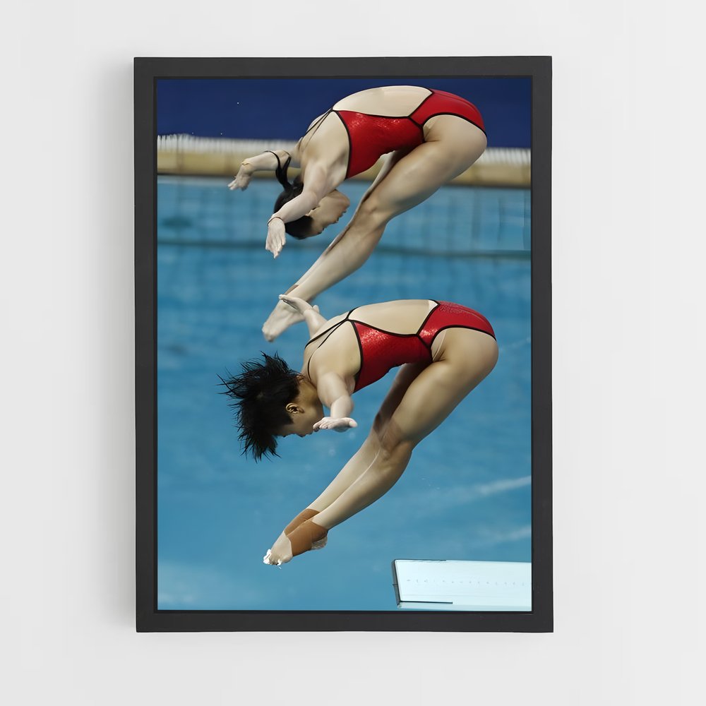 Poster Plongée En Duo – affiche Plongeon au tremplin (vue 2)
